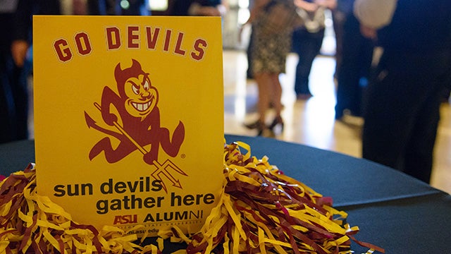 Go Devils table sign
