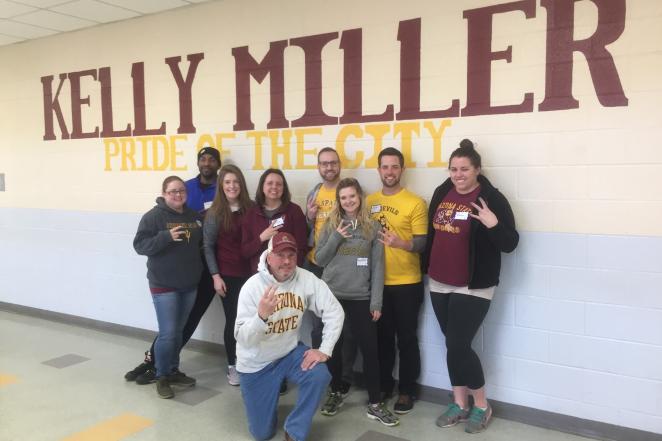 ASU alumni from the National Capital chapter volunteered to paint murals for ASU Cares. 