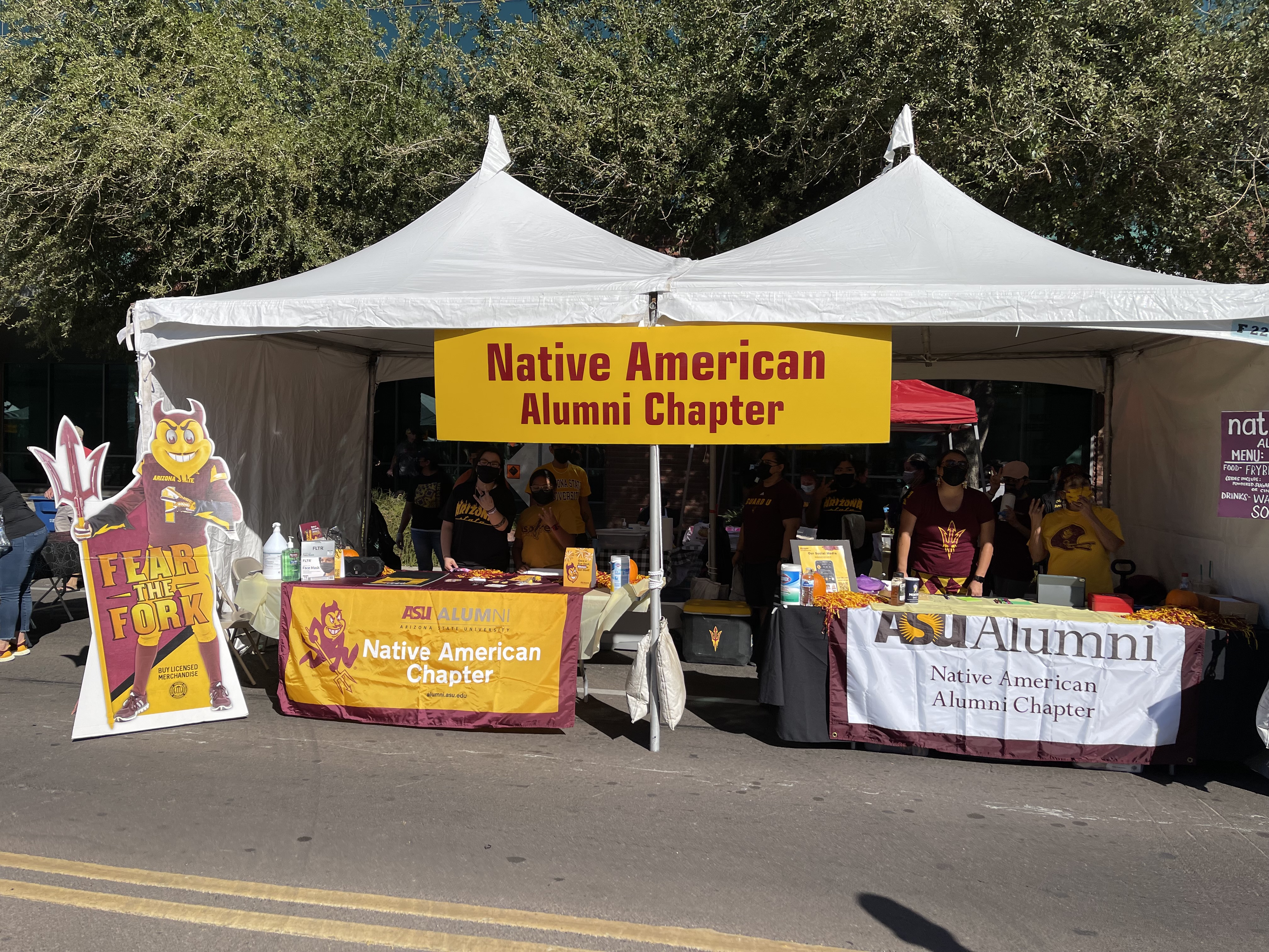 Native American Alumni Chapter Frybread Sale at the Homecoming Block Party.