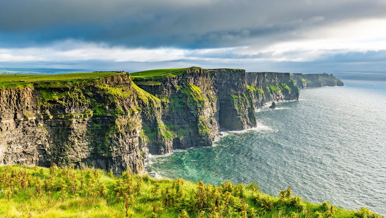 Panoramic view of the Cliffs of Moher, Ireland