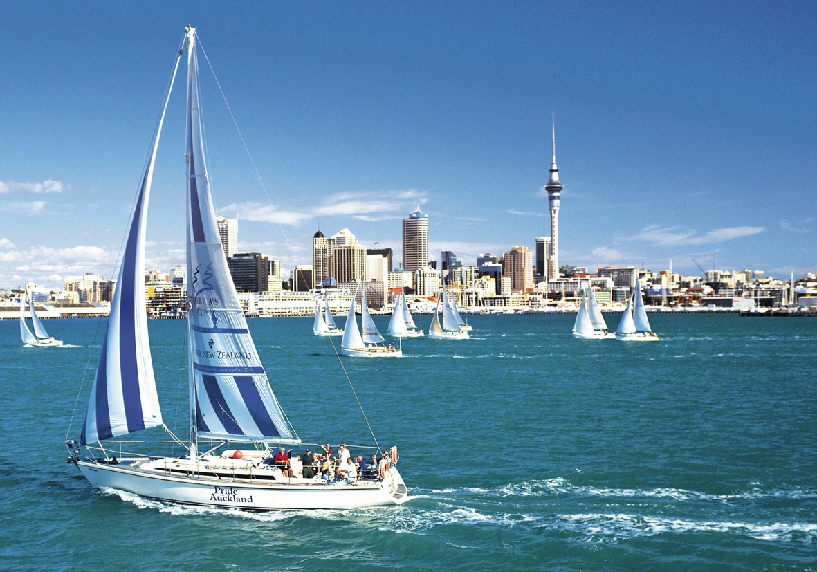 Sailboat in the Auckland Harbor
