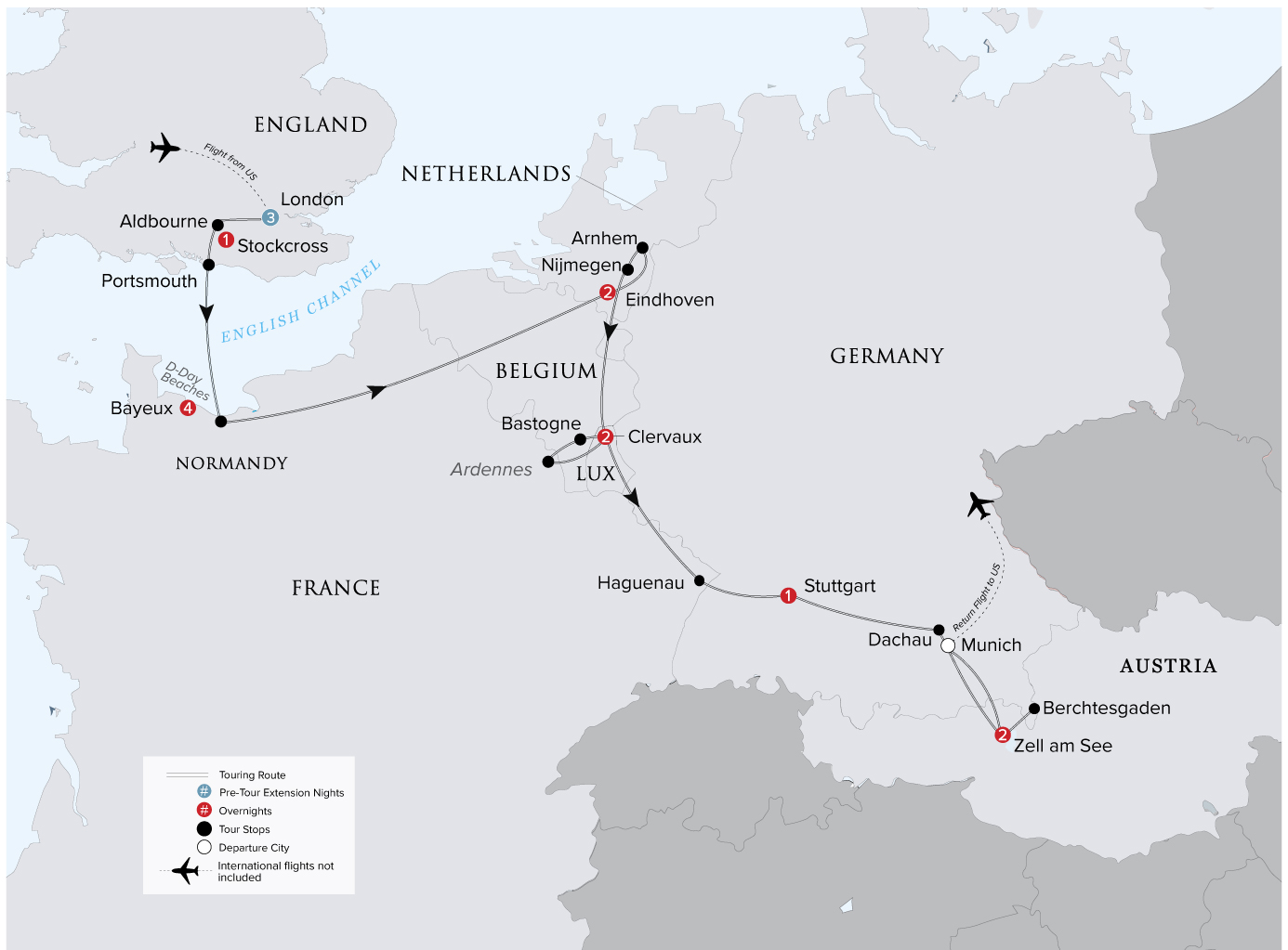 Easy Company Tour Map