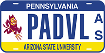 Pennsylvania ASU license plate