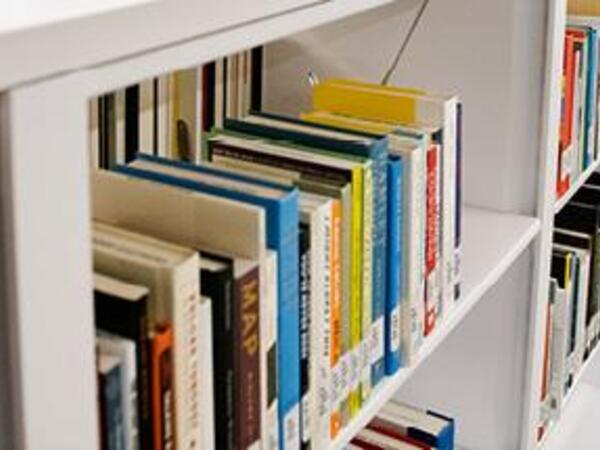 Books on bookshelf