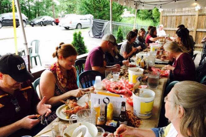 National Capital ASU Alumni chapter members at the annual Sun Devil crab feast. 