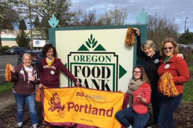 ASU Cares event at the Oregon Food Bank 