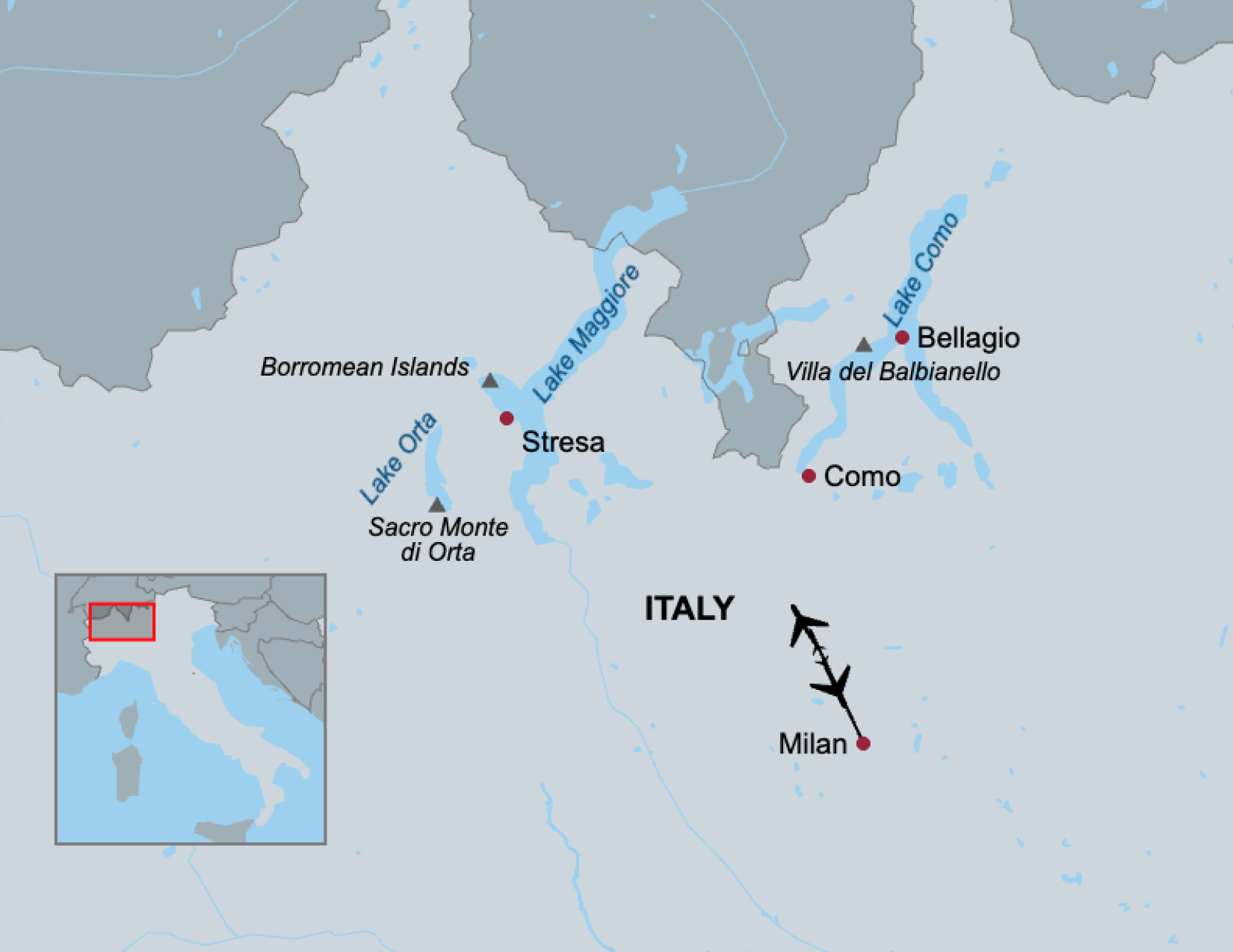 Itinerary map
