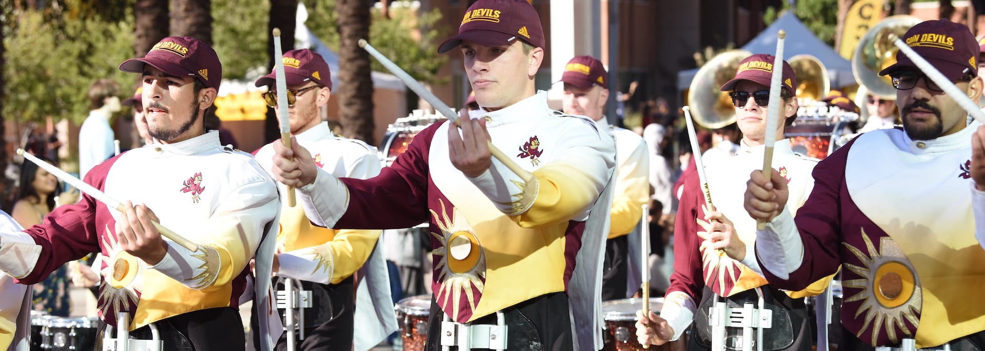 ASU marching band playing