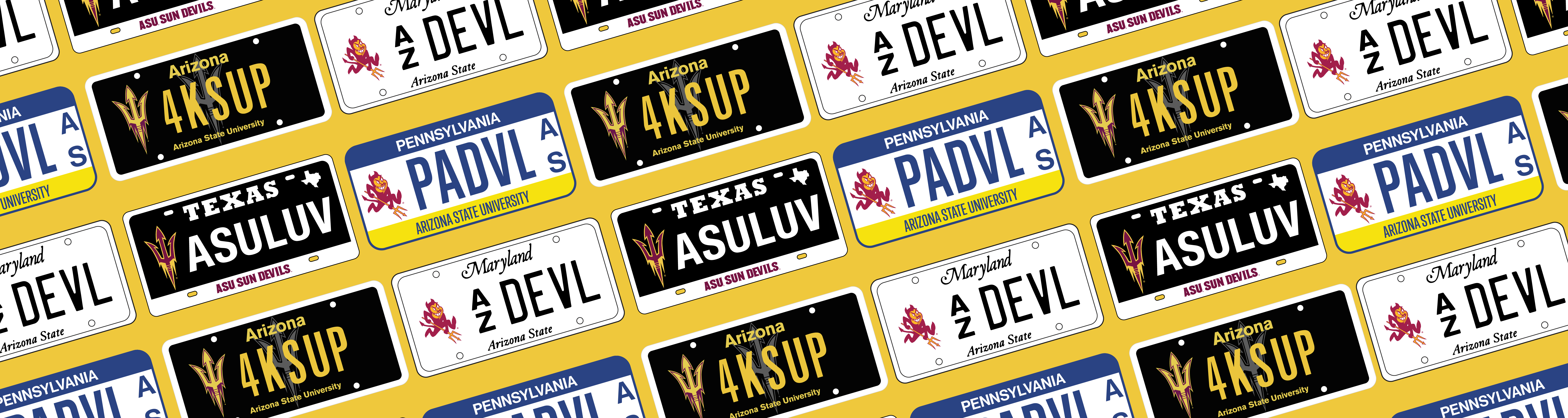 ASU license plates.